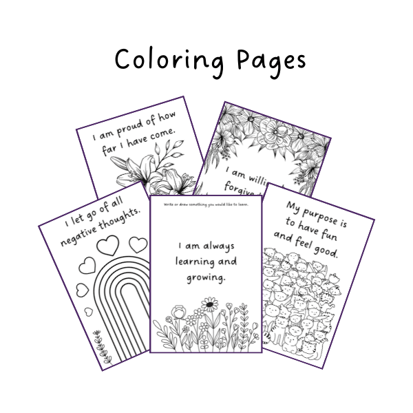 Coloring pages included in FUN BOOK