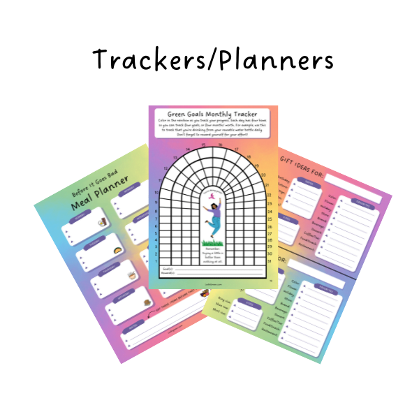 Trackers and Planners included in the FUN BOOK