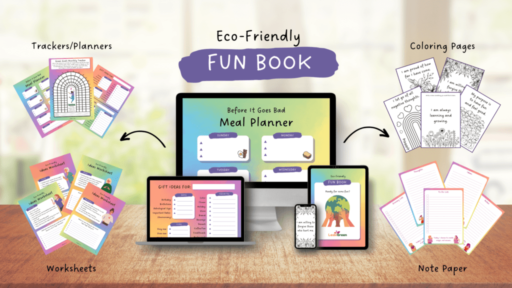 Showing what's inside the Eco-Friendly FUN BOOK by LesbiGreen