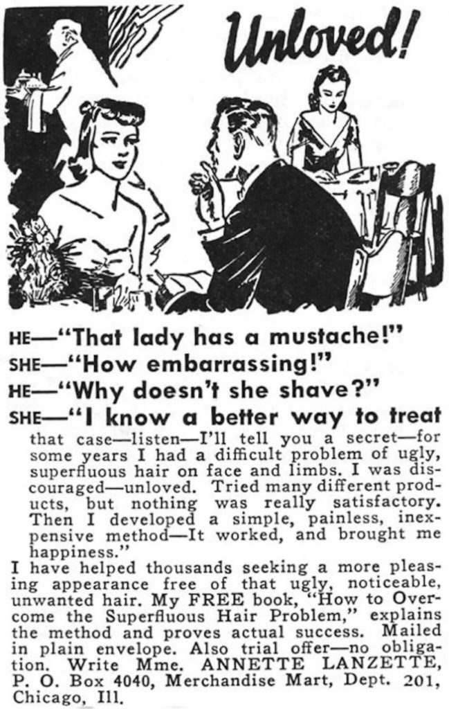 A couple at a restaurant openly mock a nearby woman at another table for having a mustache.